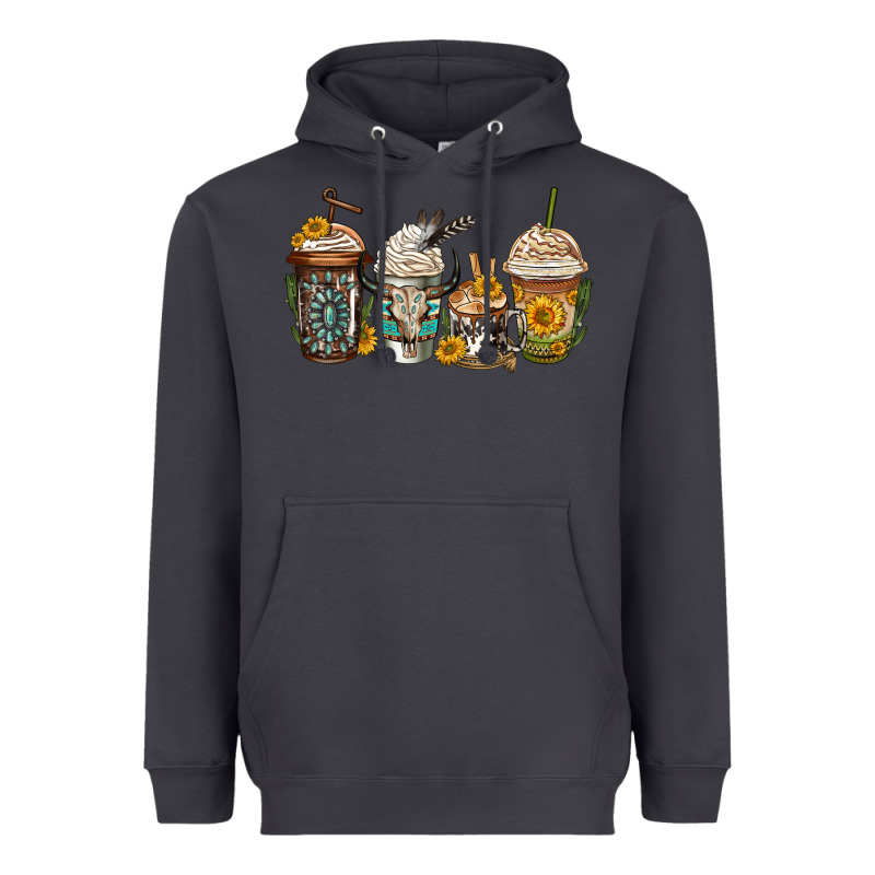 Bull Skull Western Coffee Cups Heavyweight Hoodie by Jasminsmagicworld | Teevron