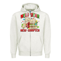 Oatmeal Heather new year new chapter Zipper Hoodie - MaliasSmallBusiness