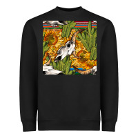 Black western bull skull seamless pattern Heavyweight Sweatshirt - BundleAndBundleShop