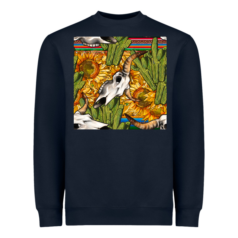 Western Bull Skull Seamless Pattern Heavyweight Sweatshirt by BundleAndBundleShop | Teevron