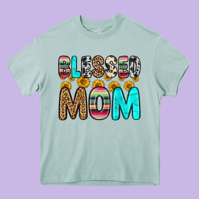 Blessed Mom Heavy Core Tee Designed By Zillion Design Studio