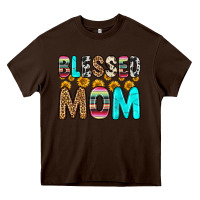 Chocolate Brown blessed mom Heavy Core Tee - Zillion Design Studio