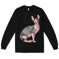 Black Sphynx Cat Long Sleeve Tee - LillyAllenDesigns