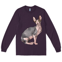 Plum Sphynx Cat Long Sleeve Tee - LillyAllenDesigns
