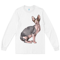 White Sphynx Cat Long Sleeve Tee - LillyAllenDesigns