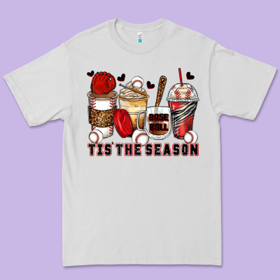 Tis' The Season Baseball Coffee Cups Premium Tee Designed By Zillion Design Studio