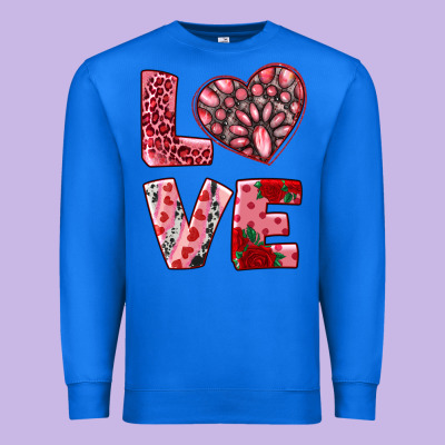 Love With Pink Gemstone Premium Sweatshirt Designed By Ranaportraitstore
