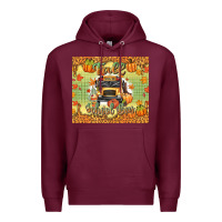 Burgundy fall school bus Premium Hoodie - texasbilliewilder