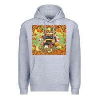 Heather Grey fall school bus Premium Hoodie - texasbilliewilder
