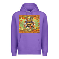 Purple fall school bus Premium Hoodie - texasbilliewilder