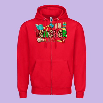 Teacher Life Zipper Hoodie Designed By Maliassmallbusiness