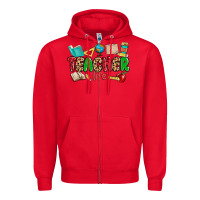 Red teacher life Zipper Hoodie - MaliasSmallBusiness