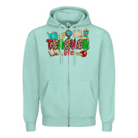 Seafoam teacher life Zipper Hoodie - MaliasSmallBusiness