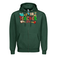 Sports Green teacher life Zipper Hoodie - MaliasSmallBusiness