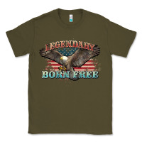 Army Green legendary born free eagle Classic Tee - NancyCooperArtShop
