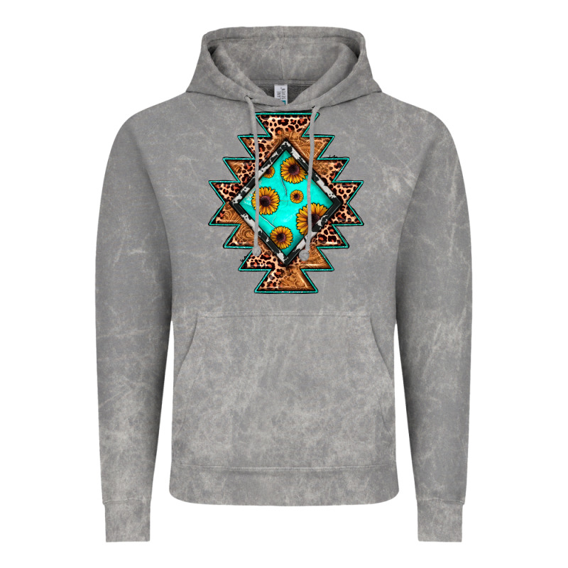 Aztec Leopard Turquoise Sunflower Vintage Hoodie by JahusDesignShop | Teevron