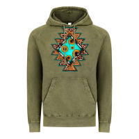 Vintage Olive aztec leopard turquoise sunflower Vintage Hoodie - JahusDesignShop