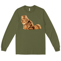 Army Green Persian Cat Long Sleeve Tee - LillyAllenDesigns