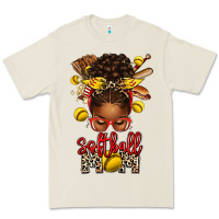 Softball Mom Afro Messy Bun Premium Tee | Teevron