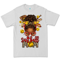 Dove Grey softball mom afro messy bun Premium Tee - texasbilliewilder
