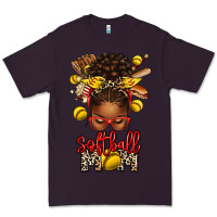 Plum softball mom afro messy bun Premium Tee - texasbilliewilder