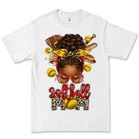 White softball mom afro messy bun Premium Tee - texasbilliewilder
