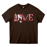 Chocolate Brown valentines day dental love Heavy Core Tee - RanaPortraitStore