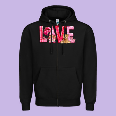 Love With Gnome Zipper Hoodie Designed By Nancycooperartshop