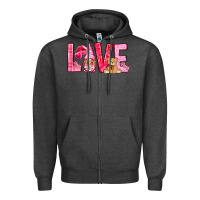 Charcoal Heather love with gnome Zipper Hoodie - NancyCooperArtShop