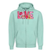 Seafoam love with gnome Zipper Hoodie - NancyCooperArtShop