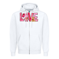 White love with gnome Zipper Hoodie - NancyCooperArtShop
