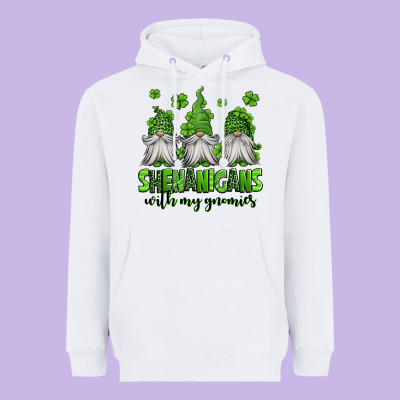 Shenanigans With My Gnomies St Patricks Day Gnomes Heavyweight Hoodie Designed By Jasminsmagicworld