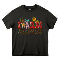 Asphalt farm mama with pigs Heavy Core Tee - Artiststas