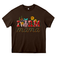 Chocolate Brown farm mama with pigs Heavy Core Tee - Artiststas