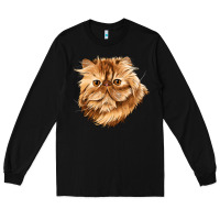 Black Persian Cat Face Long Sleeve Tee - LillyAllenDesigns