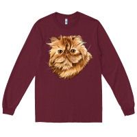 Burgundy Persian Cat Face Long Sleeve Tee - LillyAllenDesigns