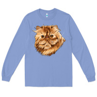 Colony Blue Persian Cat Face Long Sleeve Tee - LillyAllenDesigns