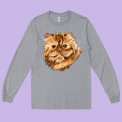 Persian Cat Face Long Sleeve Tee Designed By Lillyallendesigns