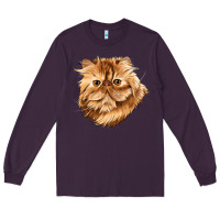 Plum Persian Cat Face Long Sleeve Tee - LillyAllenDesigns