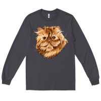 Smoke Persian Cat Face Long Sleeve Tee - LillyAllenDesigns