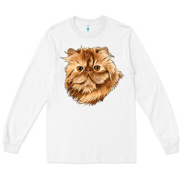 White Persian Cat Face Long Sleeve Tee - LillyAllenDesigns