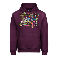 Mauve Wine Saved by his grace Easter Day Urban Hoodie - HowdyJamesFarm