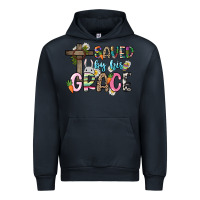 Navy Saved by his grace Easter Day Urban Hoodie - HowdyJamesFarm