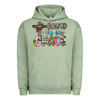 Pigment Oil Green Saved by his grace Easter Day Urban Hoodie - HowdyJamesFarm