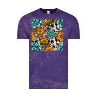 Cloud Purple western gemstone and sunflower seamless pattern Vintage Tee - BundleAndBundleShop