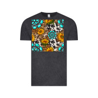 Vintage Black western gemstone and sunflower seamless pattern Vintage Tee - BundleAndBundleShop