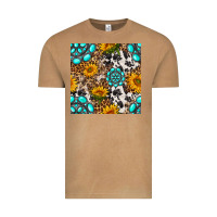Vintage Camel western gemstone and sunflower seamless pattern Vintage Tee - BundleAndBundleShop