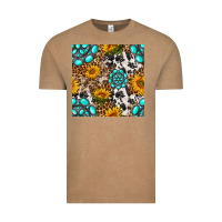 Western Gemstone And Sunflower Seamless Pattern Vintage Tee | Teevron