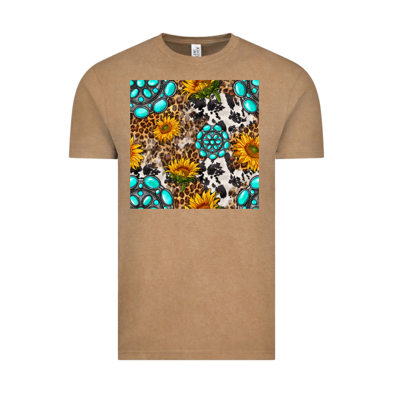 Western Gemstone And Sunflower Seamless Pattern Vintage Tee by BundleAndBundleShop | Teevron