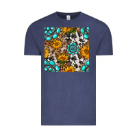 Vintage Denim western gemstone and sunflower seamless pattern Vintage Tee - BundleAndBundleShop